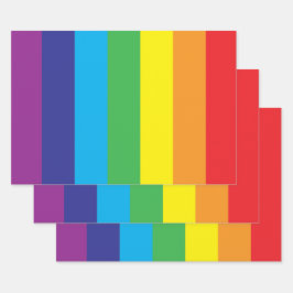 Lgbt Rainbow Pattern Geschenkpapier Set
