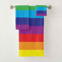 Lgbt Rainbow Pattern Lgbt Badhandtuch Set