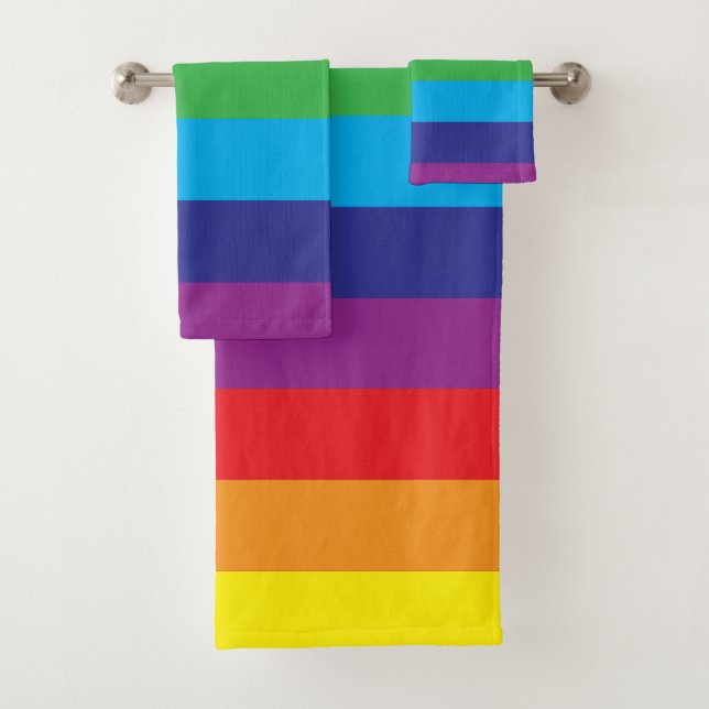 Lgbt Rainbow Pattern Lgbt Badhandtuch Set (Insitu)