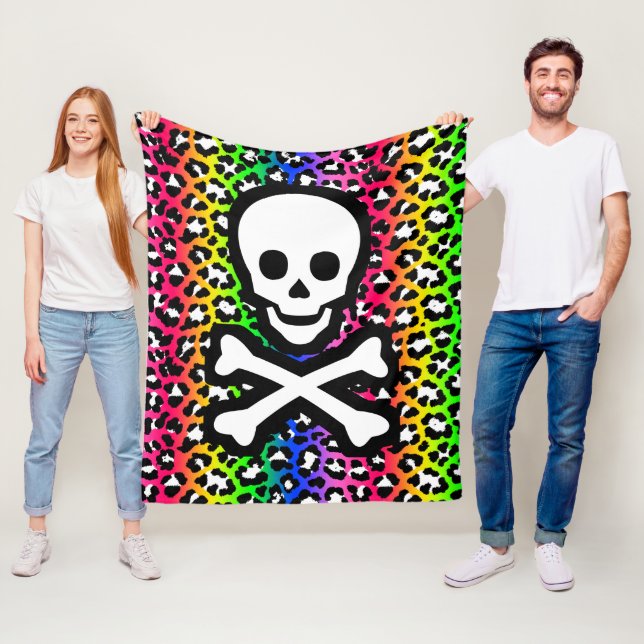 LGBT Rainbow Piratenflagge Pirate Skull Fleecedecke (Beispiel)