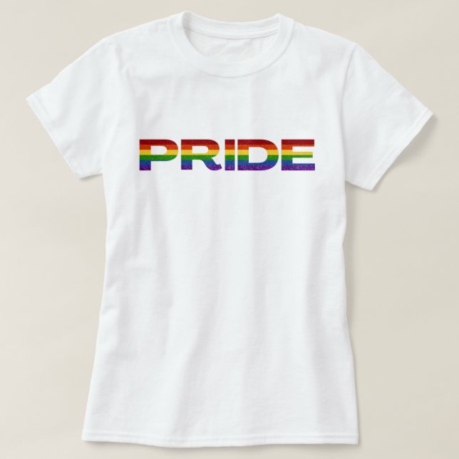 LGBT Rainbow Pride Glitzer T-Shirt (Design vorne)