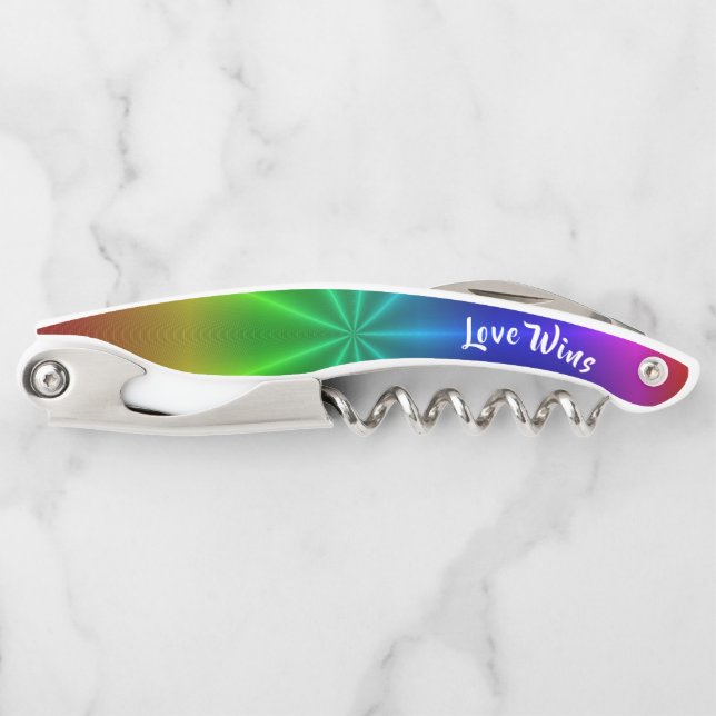 LGBT Rainbow Pride Liebe gewinnt Kellnermesser (Vorderseite)