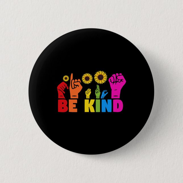 LGBT Rainbow Pride Monat ASL Handzeichen L Button (Vorderseite)