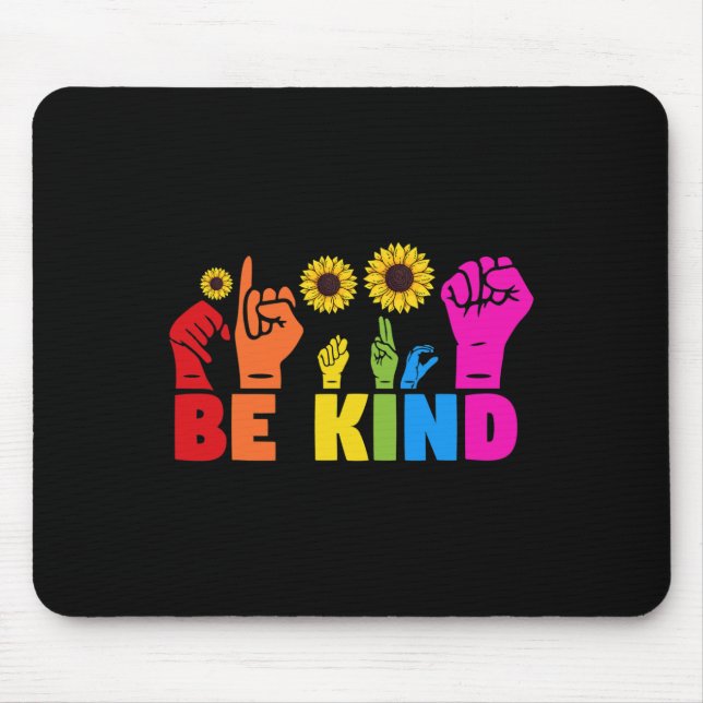 LGBT Rainbow Pride Monat ASL Handzeichen L Mousepad (Vorne)