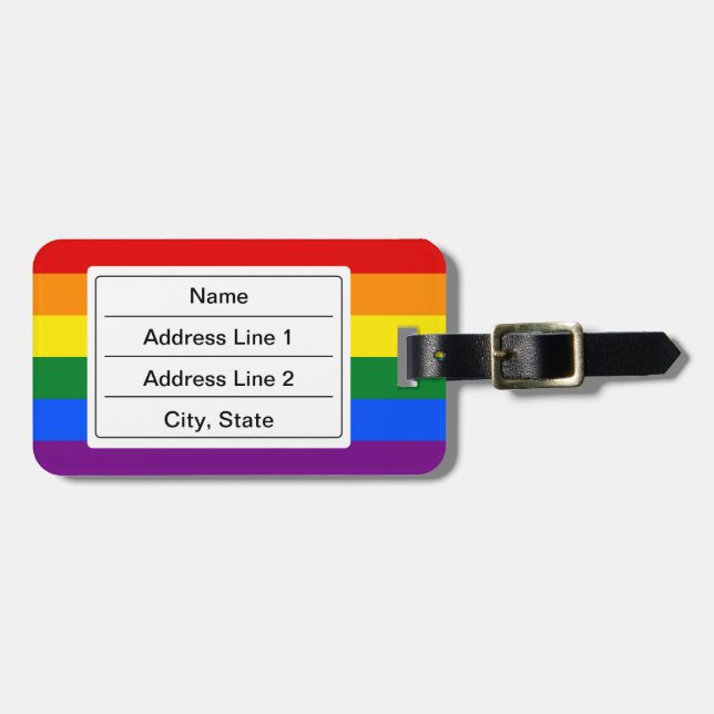 LGBT-Rainbow-Prix-Markierung Gepäckmarke Gepäckanhänger (Vorderseite horizontal)