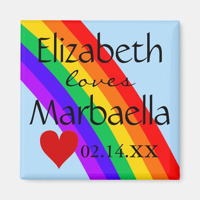 LGBT Rainbow und Herz Magnet (Vorne)