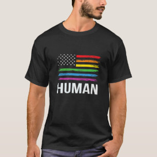 Lgbt Rainbow Usa Flag Pride Gay Homosexuell Lesbis T-Shirt