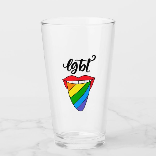 LGBT-Rainbow-Zunge Glas (Vorderseite)