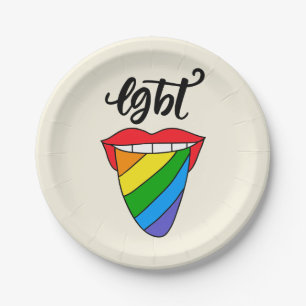 LGBT-Rainbow-Zunge Pappteller
