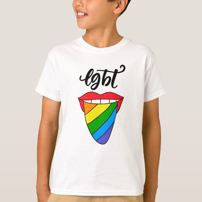LGBT-Rainbow-Zunge T-Shirt (Vorderseite)
