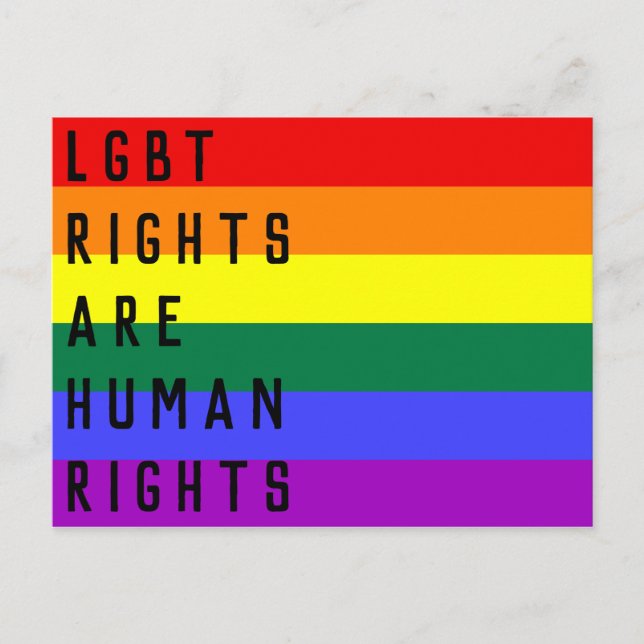LGBT-Rechte sind die Fahne der Menschenrechte Postkarte (Vorderseite)