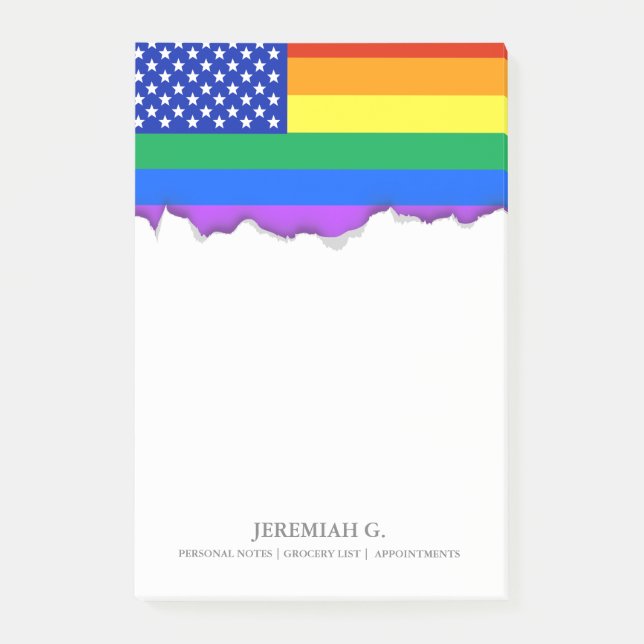 LGBT Regenbogen-amerikanische Flagge Post-it Klebezettel (Vorderseite)