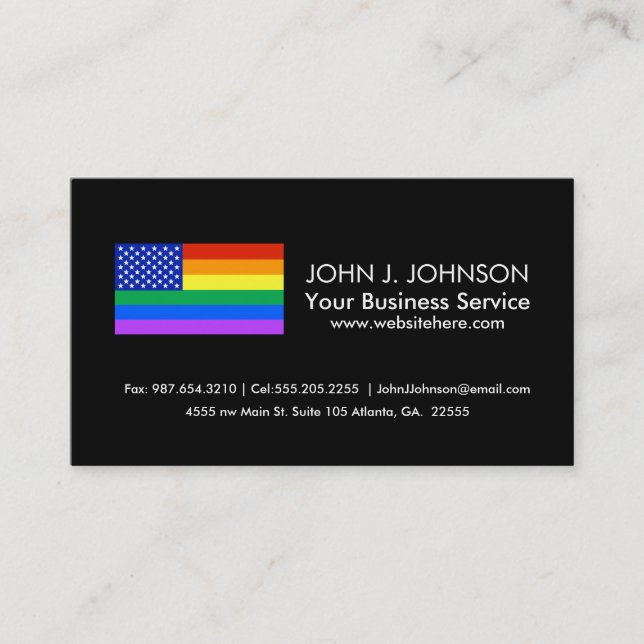 LGBT Regenbogen-amerikanische Flagge Visitenkarte (Vorderseite)