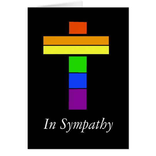 LGBT Regenbogen-Flaggen-Kreuz-Beileids-Karte Karte