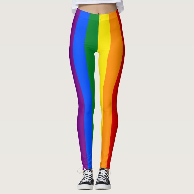 LGBT Regenbogen-Gay Pride-Flagge Leggings (Vorderseite)
