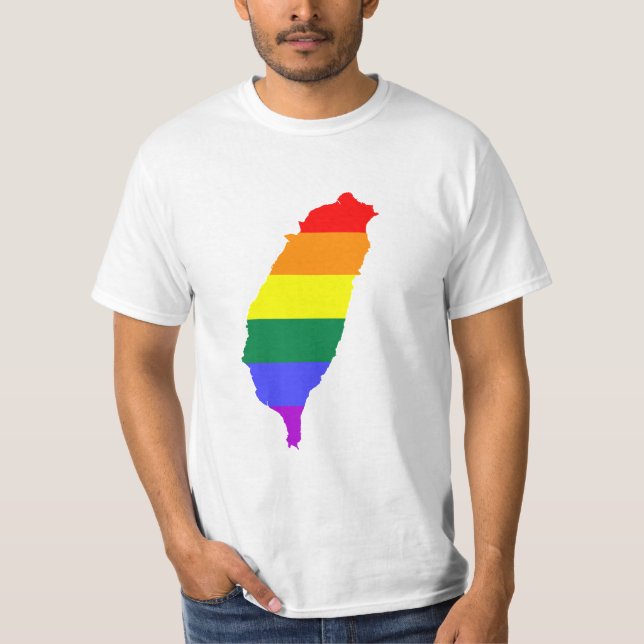 LGBT Regenbogen-Gay Pride-Flagge von Taiwan T-Shirt (Vorderseite)