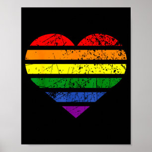 Lgbt Regenbogen Herz Liebe Paar Pride Monat Valent Poster