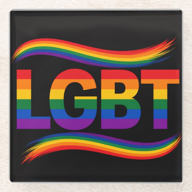 LGBT Regenbogen-Stolz Glasuntersetzer (Vorderseite)