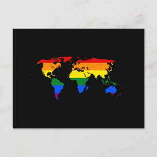 LGBT Regenbogen Stolz Weltkarte Postkarte