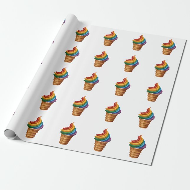 LGBT-Regenbogeneis Geschenkpapier (Ungerollt)