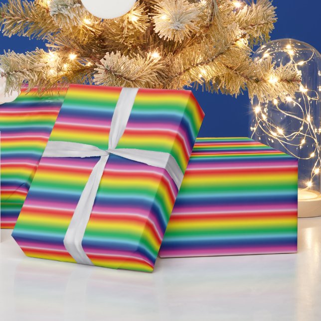 Lgbt Regenbogenfarben Streifen Gay Pride Flag Must Geschenkpapier (Feiertage)