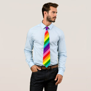 LGBT Regenbogenfarben Streifen Muster farbig gestr Krawatte