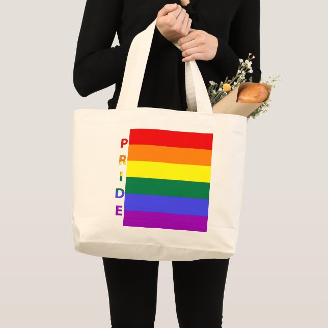 LGBT-Regenbogenflagge Jumbo Stoffbeutel (Vorderseite (Produkt))