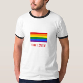LGBT-Regenbogenflagge mit Ihrem Text für den Monat T-Shirt
