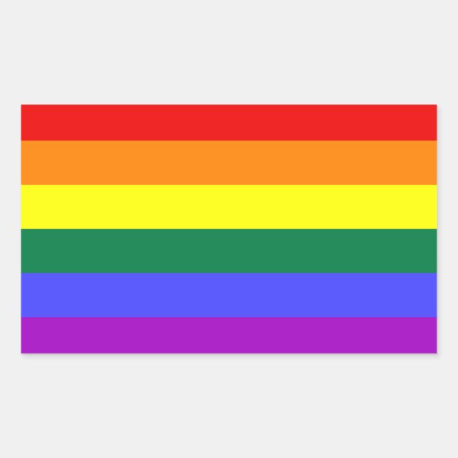 LGBT-Regenbogenflagge Rechteckiger Aufkleber (Vorderseite)