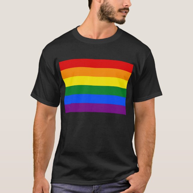 LGBT-Regenbogenflagge T-Shirt (Vorderseite)