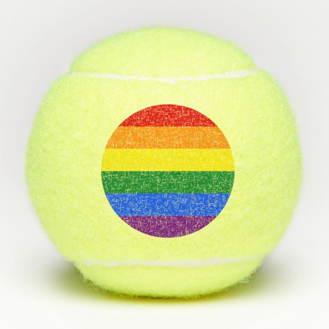 LGBT-Regenbogenflagge Tennisbälle (Vorderseite)