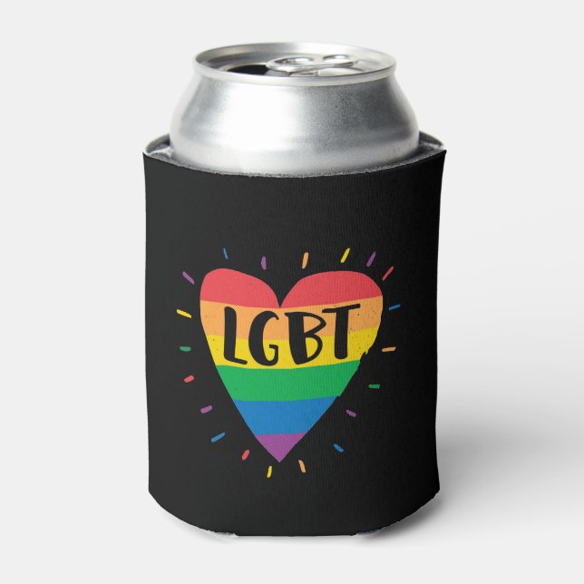 LGBT-Regenbogenherz Dosenkühler (Kanne Vorderseite)