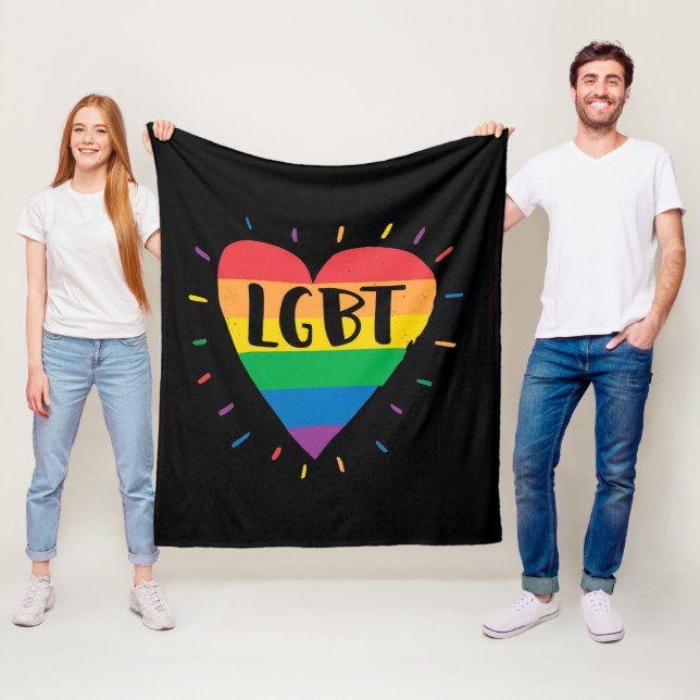 LGBT-Regenbogenherz Fleecedecke (Beispiel)