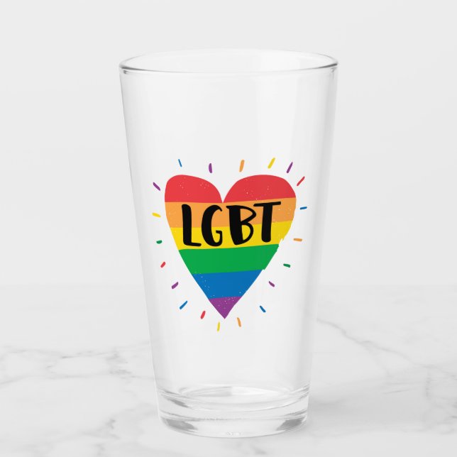 LGBT-Regenbogenherz Glas (Vorderseite)