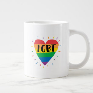 LGBT-Regenbogenherz Jumbo-Tasse