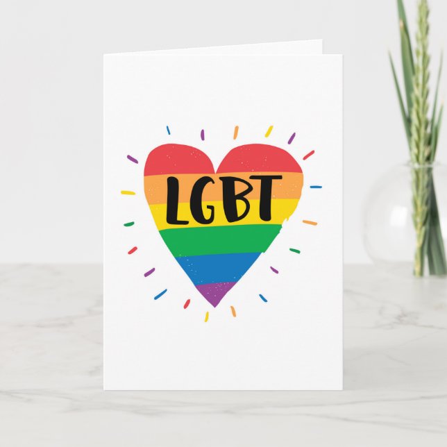 LGBT-Regenbogenherz Karte (Vorderseite)