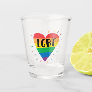 LGBT-Regenbogenherz Schnapsglas