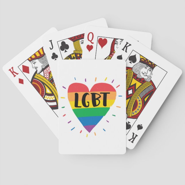 LGBT-Regenbogenherz Spielkarten (Rückseite)