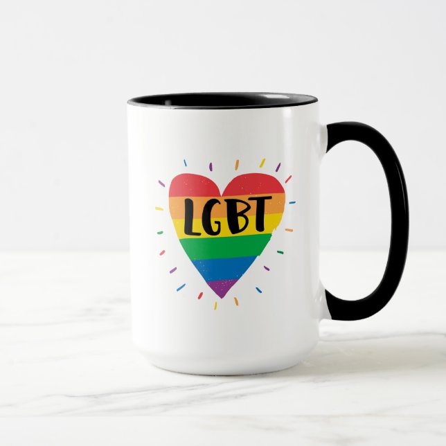 LGBT-Regenbogenherz Tasse (Rechts)