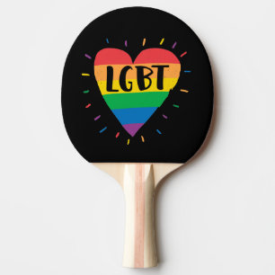 LGBT-Regenbogenherz Tischtennis Schläger