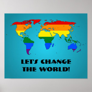 LGBT Regenbogenstolz-Weltkarteplakat Poster