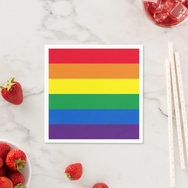 Lgbt Regenbogenstreifen Farben Gay Pride Flaggenpa Serviette (Beispiel)