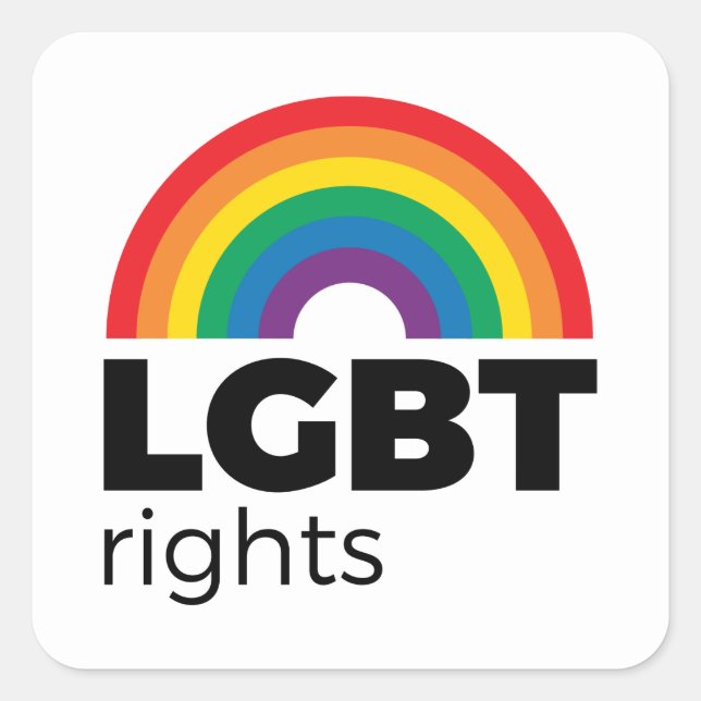 LGBT Rights Rainbow Quadratischer Aufkleber (Vorderseite)