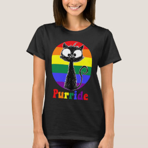 LGBT Schwarze Katze Purride Regenbogenflagge Gay T-Shirt