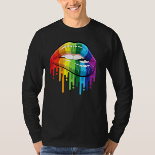 Lgbt Schwul Lesbisch Csd Pride Lippen Mund T-Shirt