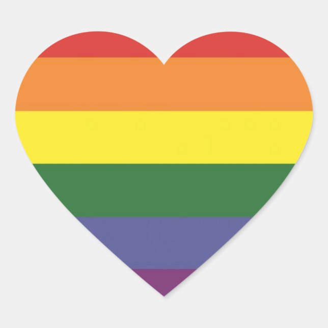 LGBT (Schwulenflagge) Herz-Aufkleber (Vorderseite)