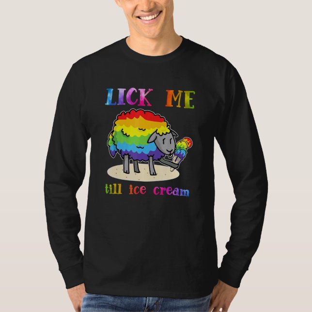 Lgbt Sheep Lick Me bis Ice Cream Lgbt Rainbow She T-Shirt (Vorderseite)