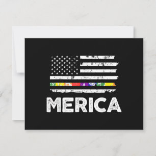 LGBT Stolz Amerikanische Flagge T-Shirt - 4. Juli Dankeskarte