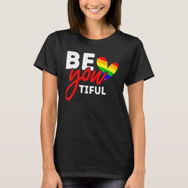 LGBT stolz auf deine schöne Rainbow Gay Lesb T-Shirt (Vorderseite)