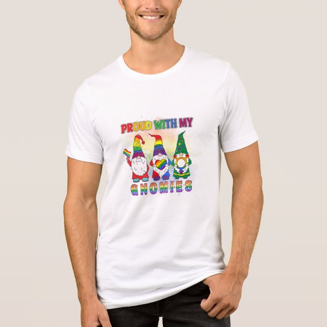 LGBT stolz auf meine Gnomen Tri-Blend Shirt (Vorderseite)
